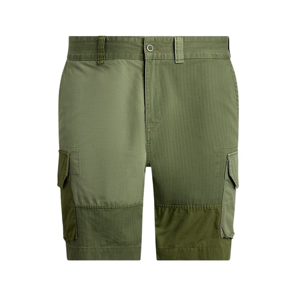 Polo Ralph Lauren Gellar Relaxed Fit Patchwork Cargo Shorts Waist 46 Olive Green